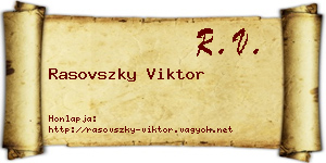 Rasovszky Viktor névjegykártya